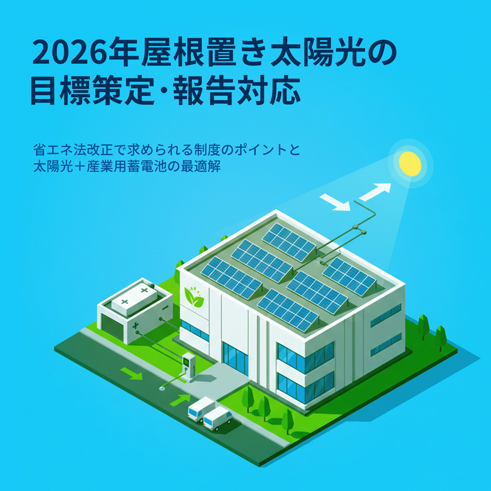 屋根置き太陽光の導入目標策定と、太陽光＋産業用蓄電池の自家消費最適化
